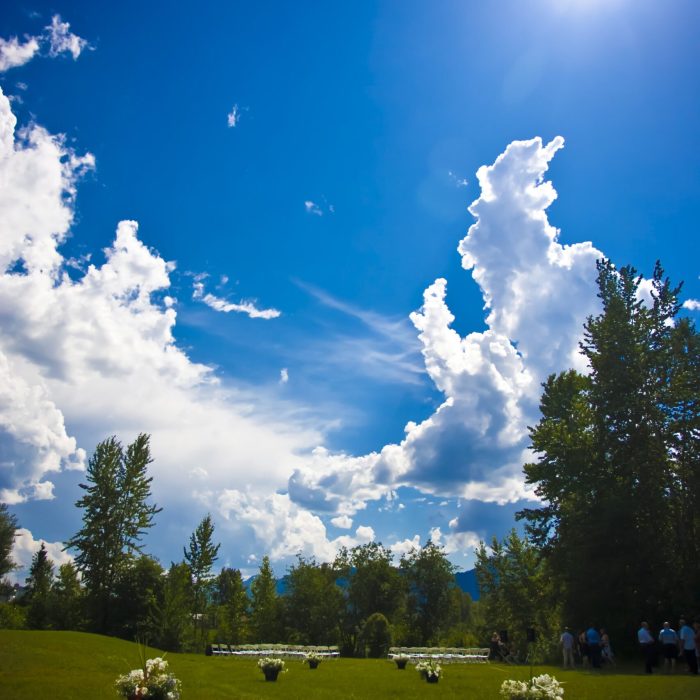 Fernie wedding set up in Annex Park.
