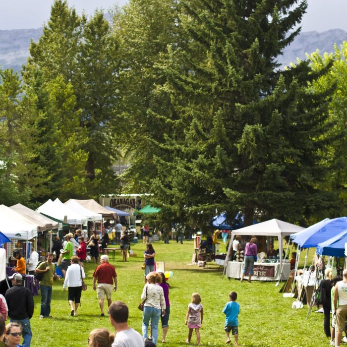 One of the best things to do in Fernie is Shopping at the Mountain Market in Rotary Park Fernie