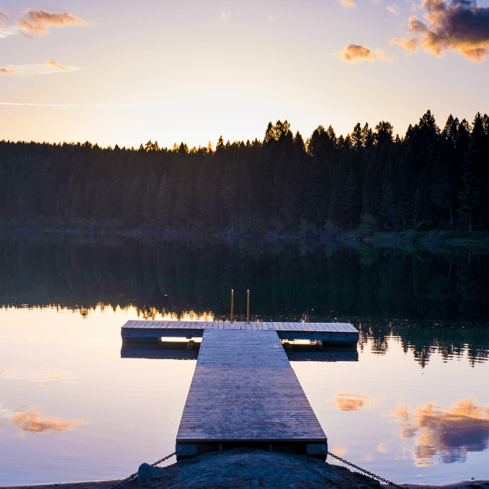Empty dock on a lake near Fernie BC