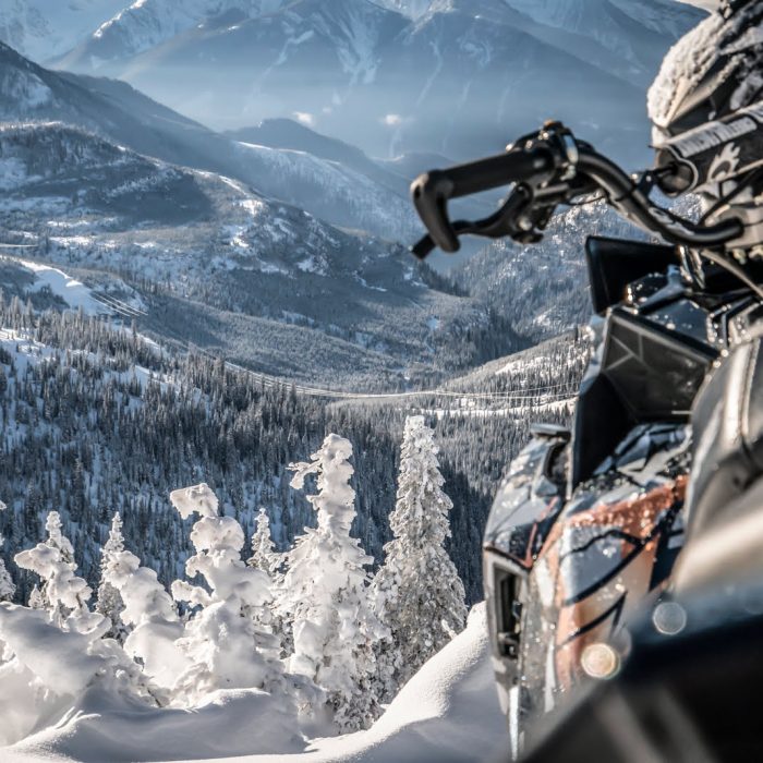 view of valley from snowmobile near Fernie BC
